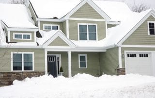 Exterior of a home after a winter storm