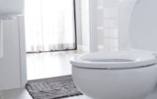 Toilet bowl in a bathroom