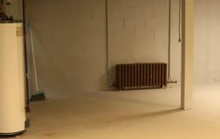 Water heater in a basement