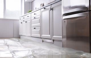Flooded Floor In Kitchen From Water Leak