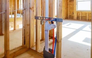 Wastewater pipe in a home under construction